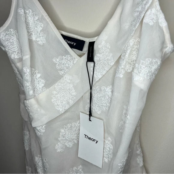 NWT Theory Silk Lace White Ivory Crossover Tank - Picture 4 of 7